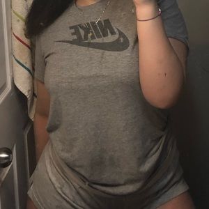 Light grey active wear Nike shirt